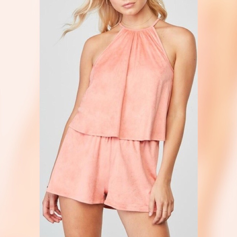 BB Dakota Orange Suede Romper